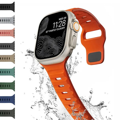 Silicone Strap for Apple Watch Band Ultra 1 2 49mm Correa Bracelet for Iwatch Series 9 8 7 6 5 SE 45mm 41mm 44mm 40mm 42mm 38mm