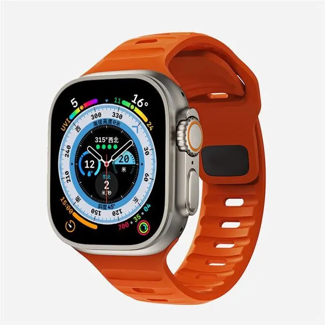 Silicone Strap for Apple Watch Band Ultra 1 2 49mm Correa Bracelet for Iwatch Series 9 8 7 6 5 SE 45mm 41mm 44mm 40mm 42mm 38mm