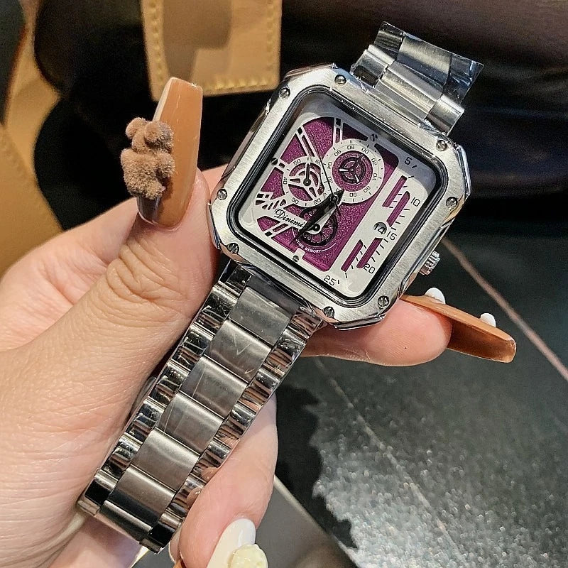 Steel Strap Large Dial Mechanical Face Luxury Fashion Accessory