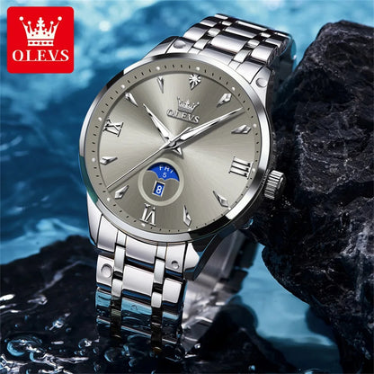OLEVS Brand Men's Watch Quartz Watch Calendar Week Business Waterproof 3646