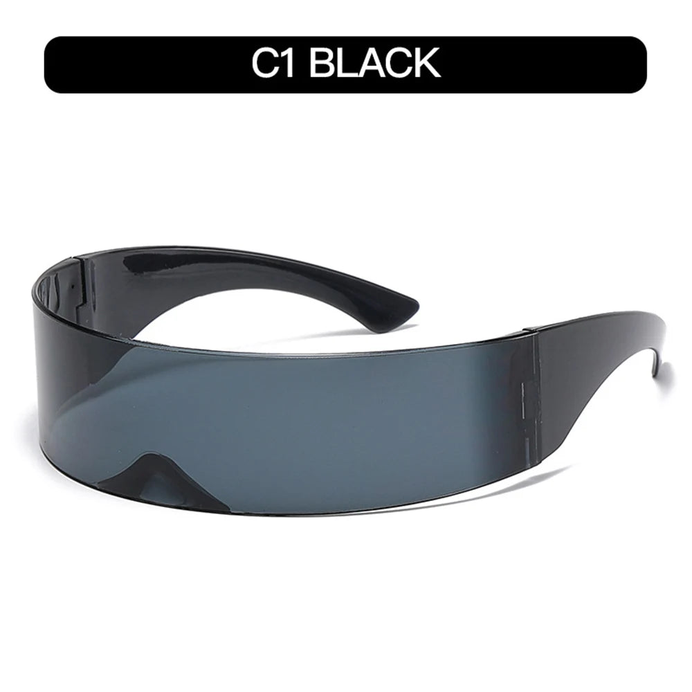 New Cyberpunk futuristic unibody sunglasses Internet celebrity Bundy sunglasses personality sunglasses