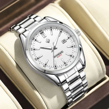 LIGE Watch Men Luxury Business Luminous Stainless Steel Male Quartz Wristwatches Waterproof Calendar Clock Relojs Hombre+Box