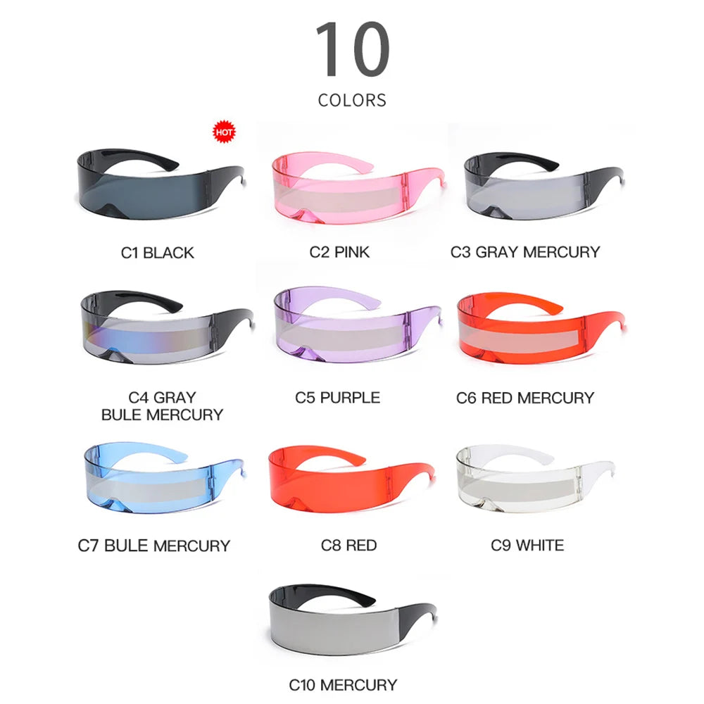 New Cyberpunk futuristic unibody sunglasses Internet celebrity Bundy sunglasses personality sunglasses