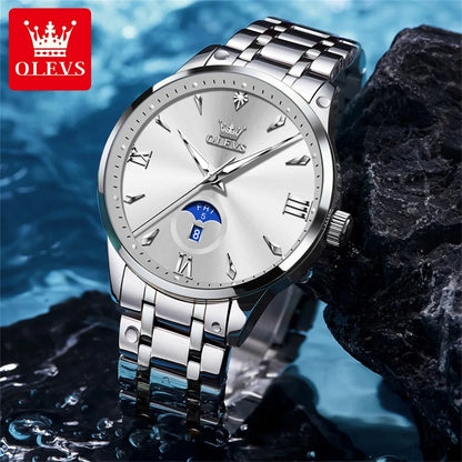 OLEVS Brand Men's Watch Quartz Watch Calendar Week Business Waterproof 3646